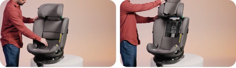 Joie i-Spin 360 Max - zdejmowana tapicerka i schowek na pasy