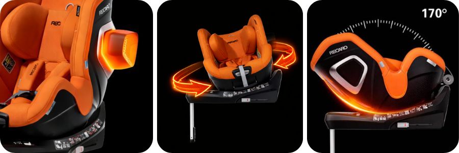 Recaro Toron 1 Kid fotelik obrotowy z regulacją pochylenia i ochroną boczną
